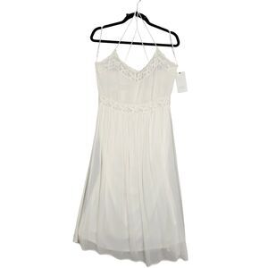 NWT ZARA White Crochet Lace Dress LWD Romantic Feminine Angelcore SIZE LARGE